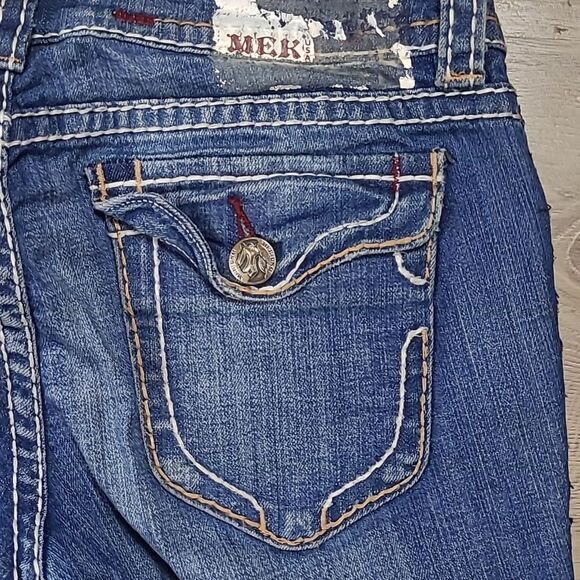 MEK DNM FOR BUCKLE LAS TUNAS BOOT CUT DENIM JEANS size 28 - Picture 3 of 10